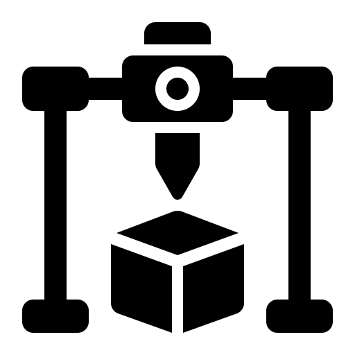 Icon of a 3D printer.